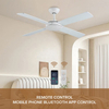 Best White Bldc 4 Leaf High Speed Fan 52 Inch Remote Control Ceiling Fans No Light for Hospitals