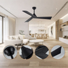 High Quality Unique Design Stylish Black Silenceremote Control Smart Ceiling Fan for House