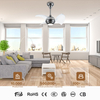 Mini 24 Inch Ceiling Fan Lights for Bedroom Fan Lamp With 3 Speeds Remote Control Blades Fan