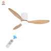 Decorative Mute 3 Blade Deluxe Solid Indoor Remote Control ABS Modern Ceiling Fan with Light