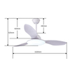 2025 Morden Designer Quality White Remote Control Led Ceiling Light and Fan Combo with Abs Blade