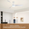 52 Inch Modern Smart App Silent Led Ceiling Fans with Dimmable Light for Bedrooms