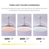 Unique Design 6 Speeds Adjustable Remote Control Retractable Invisible Modern Ceiling Fan