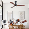 Modern 42/52-Inch LED Ceiling Fan Light Simple Wooden Blade Design for Home and Commercial Decor Remote Control for Living Room