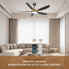 Smart Home Modern 52 Inches Ceiling Fan Led 5 Speed Ceiling Fans with Light
