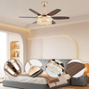 European 58inch Smart Chandelier Led Ceiling Fans with Crystal Light in Guangzhou