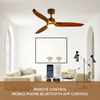 Wholesale Straight Leaf Led Ceiling Fans With Intelligent App Lighting for Home Living Room Dining Room