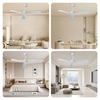 Modern 52-inch Indoor/outdoor Ceiling Fan 3 Blades in White Remote Control for Household