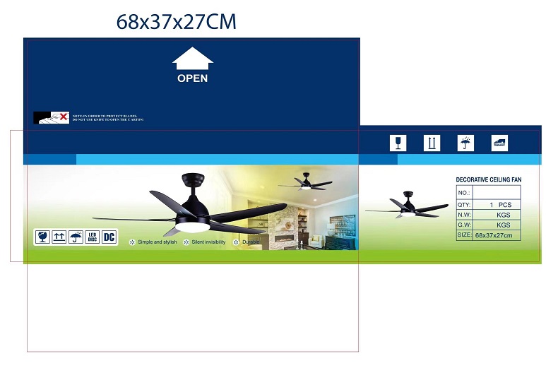 High Quality Remote Control 52 Inch 5 Blades Six Wind Speeds Adjustable Lobby Ceiling Fan