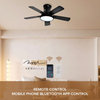 New Style Black Flush Mount 5 Blade Plywood Ceiling Fan Light with Remote Control Ceiling