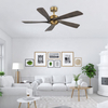 Saa Approved Retro Coffe Brown Ceiling Fan5 Blades 52 Inch Wooden Ceil Fan With App Control