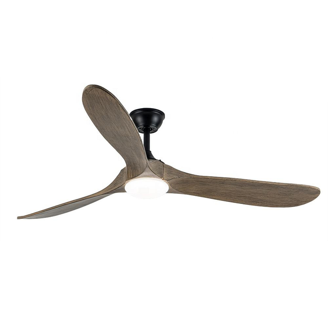 Chinese Style Home Antique Wooden 3 Blade Ceiling Fan with Led Light 56 for Living Room