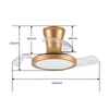 Modern New Elegant Small Smart Fan Rectratable High Hidden Ceiling Fan with Light for Home