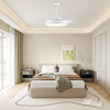 Modern Living Room White Lighting Smart Led 42inch Small Invisible Retractable Fan Lamp Fan