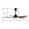 Indoor House Modern Designer Luxury Decorate Room High Speed 56" Bldc Smart 5 Blade Ceiling Fan