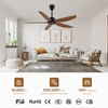 Cheap Price 56 Inch Air Cooling Coffee Brown Plastic Lamp App Control Ceiling Fan With Safety