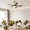 Living Room Retro Remote Control Ceiling Fan Light 52 Inch 5 Blade Celling Fan With Bright Light
