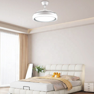 Invisible Fan Blade Energy Saing No Noise White 42 Inch Ceiling Electric Fan Light with Remote