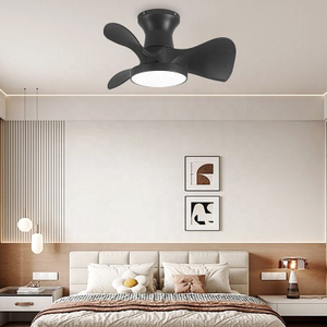 Modern 22inch Black Fan Led Light Ceiling Fans ABS 3 Blade 120v Lighting with Remote Control