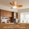 Modern 24-inch Ceiling Fan With Led Lamp and Remote Control New Abs Body for Living Room