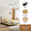 Modern Simple Smart Led Illuminated Ceiling Fan Flush Mount with Dimmable Light for Living Room