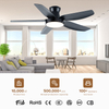 42 Inch Flush Mount Led Ceiling Fan Dimmable Light Remote Control Noiseless Low Profile for Living Room Bedroom