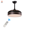 Decorative Remote Control Invisible Black Smart Retractable Modern Ceiling Fan With Light