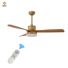 52 Inch Living Room Designer Solid Wood Blades Decorative Ceiling Fan with LED