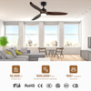 Combination Remote Control Sensor Switch 52nch Wood Ceiling Fan and Light for Home