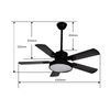 Modern Fan Lamp 52 Inch Plywood BladesCeiling Fans with Led Lights and Remote for Bedroom
