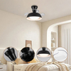 Small Room Celling Fan Restractanle Invisibility Lamp Head Type Ceiling Fan With Light Led