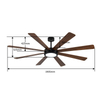 Designer Choice Luxury Large 75 Inch Smart Led Ceiling Fan with Light and Remote for Bedroom