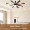Designer Choice Luxury Large 75 Inch Smart Led Ceiling Fan with Light and Remote for Bedroom