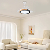 Smart Fan Lamp Retractable Blade Bladeless Led Ceiling Fan with Light and Remote White Gold