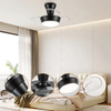 Decorative Invisible Fan Lamp Small Size Retractable Hidden Blade Ceiling Fan with Dimmable Led Light