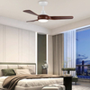 Smart Control 52 Inches Celling Fan Wood Blade Ceiling Fan Led Light with Light and Remote