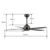 Modern Household Quiet Abs Blades Fan Lamp Luxury Led Ceiling Fan with Light Remote Cheap Price