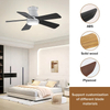Commercial Energy Saving Smart 42 Inch Black 5 Blade Ceiling Fan Dimble Led Lights with Fan