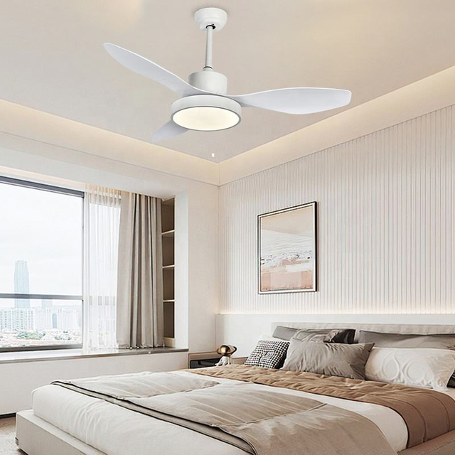 Living Room Luxury Decorate Room or Hotel Intelligent Lamp 52inch Voice Light Ceiling Fan Light