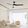 52 Inch Abs 3 Blades Bedroom Ceil Fan Lamp Remote Control Dc Motor Led Ceiling Fan With Light