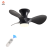 Modern Unique Living Room 24 Inch 6 Speed Black Ceiling Fan with Light Remote Control