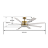Modern Design 8 Blade 65inch Led Fandelier Ceiling Fans with Light and bluetooth for Bedrooms