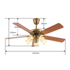 Cristal Luxury Chandelier Led Ceiling Fan Lamp 5 Plywood 56inch Blades Light Fixture with Fan