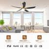 Smart Home Modern 52 Inches Ceiling Fan Led 5 Speed Ceiling Fans with Light