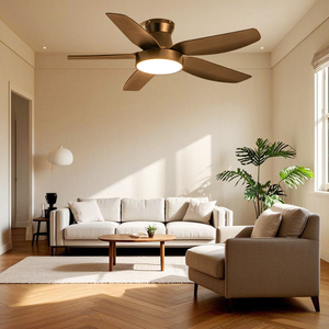 42 Inch Flush Mount Led Ceiling Fan Dimmable Light Remote Control Noiseless Low Profile for Living Room Bedroom
