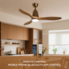 52" Led Ceiling Fan With Light Wood Blades 6-speed Variations,Remote Control - Ideal for Dining Areas and Living Rooms