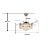 2025 42 Zhongshan Gu Zheng DC Luxury Crystal Lamps Telescopic Crystal Fan Light Ceiling Fans Ceiling Fan with Lights
