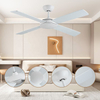 New Style Indoor White 40 Watt 4 Wing 52 Inch Ceiling Fan with Remote Control No Light
