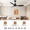 48 Inch Factory Direct Ceiling Fans Without Lights No Light Dc Motor Abs Blades for Bedroom Living Room