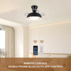 Small Room Celling Fan Restractanle Invisibility Lamp Head Type Ceiling Fan With Light Led